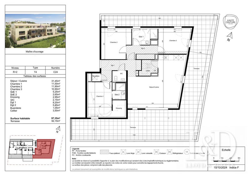 Appartement - 97 m² - 4 pièces