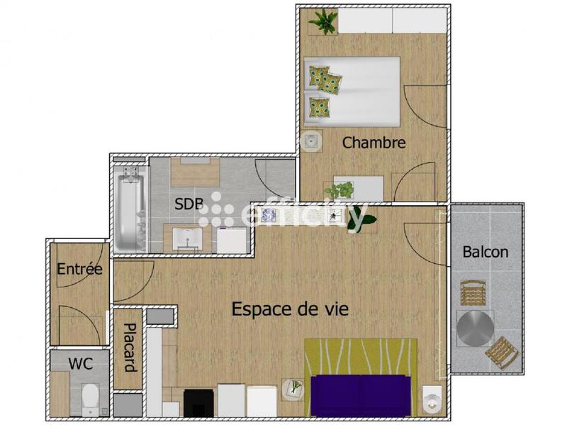 Appartement - 48 m² - 2 pièces