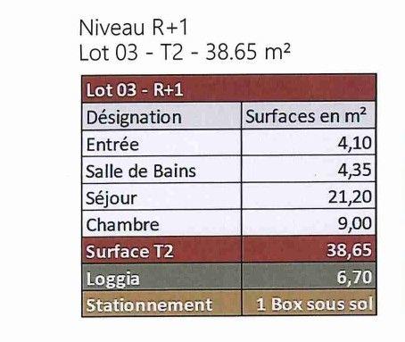 Appartement - 38 m² - 2 pièces