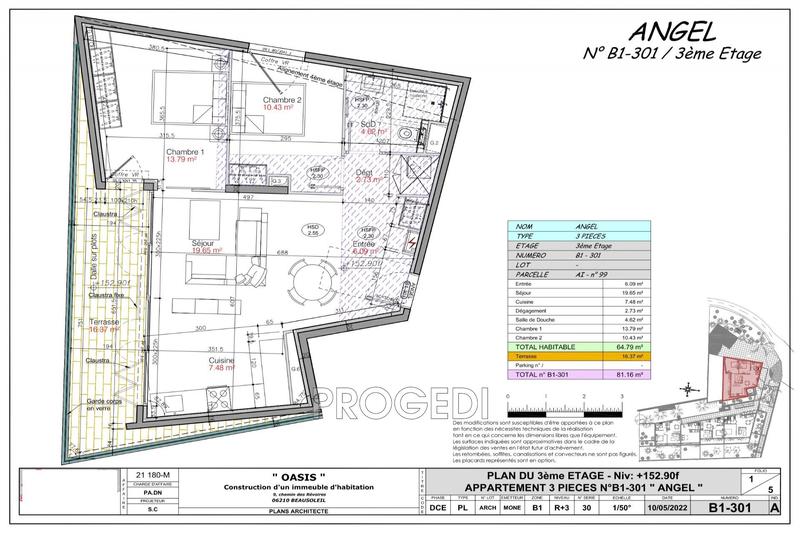 Appartement - 65 m² - 3 pièces