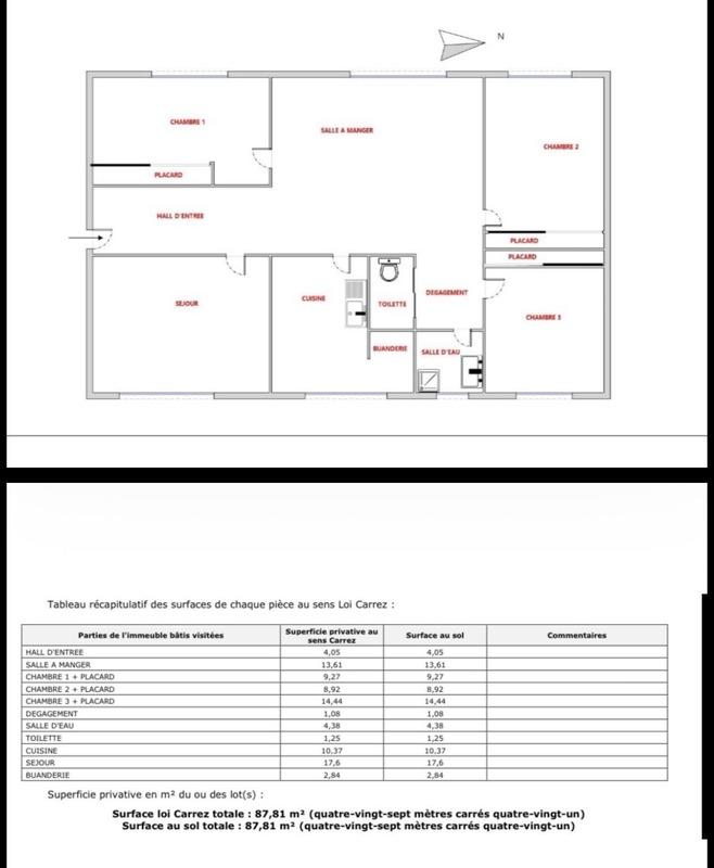 Appartement - 88 m² - 5 pièces
