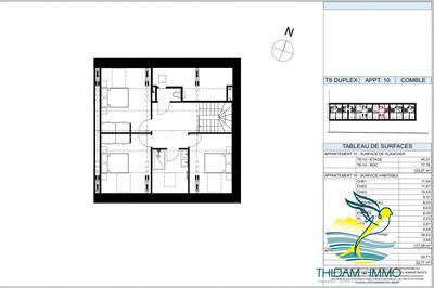 Duplex - 117 m² - 6 pièces