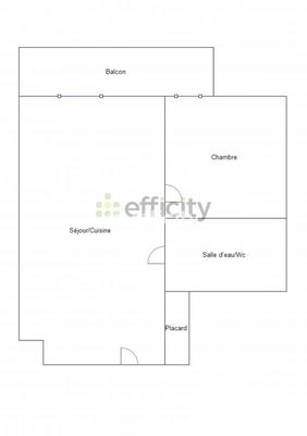 Appartement - 43 m² - 2 pièces