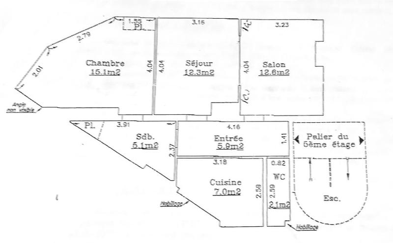 Appartement - 60 m² - 2 pièces