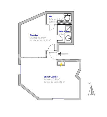 Appartement - 34 m² - 2 pièces