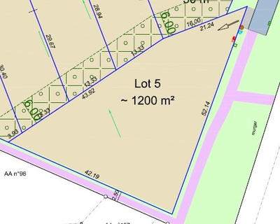 Terrain - 1 200 m²