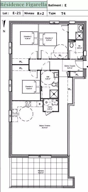 Appartement - 107 m² - 4 pièces