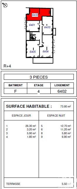 Appartement - 74 m² - 3 pièces