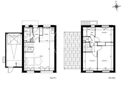 Maison traditionnelle - 87 m² - 4 pièces
