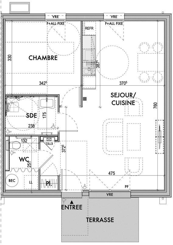 Maison contemporaine - 53 m² - 2 pièces