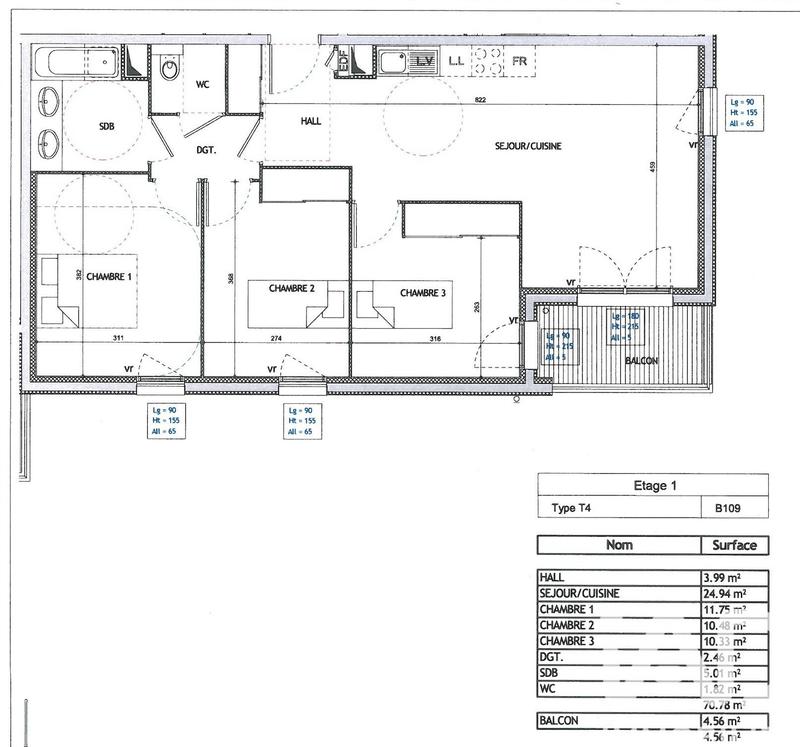 Appartement - 71 m² - 4 pièces