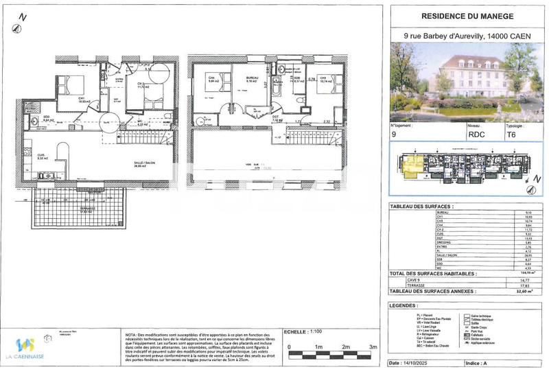 Appartement - 134 m² - 6 pièces