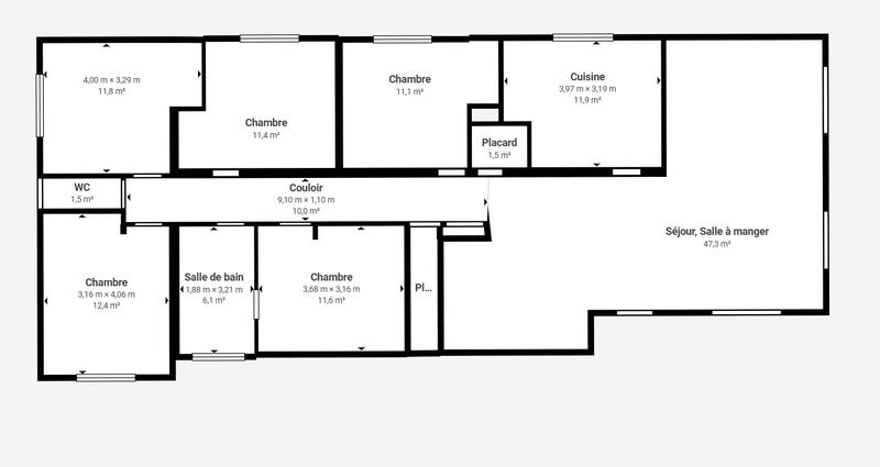 Appartement - 140 m² - 6 pièces