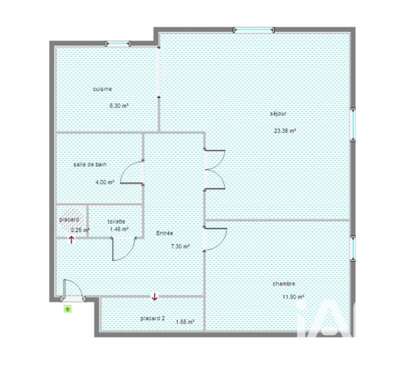 Appartement - 56 m² - 2 pièces