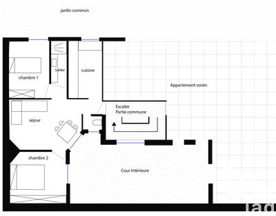 Appartement - 44 m² - 3 pièces