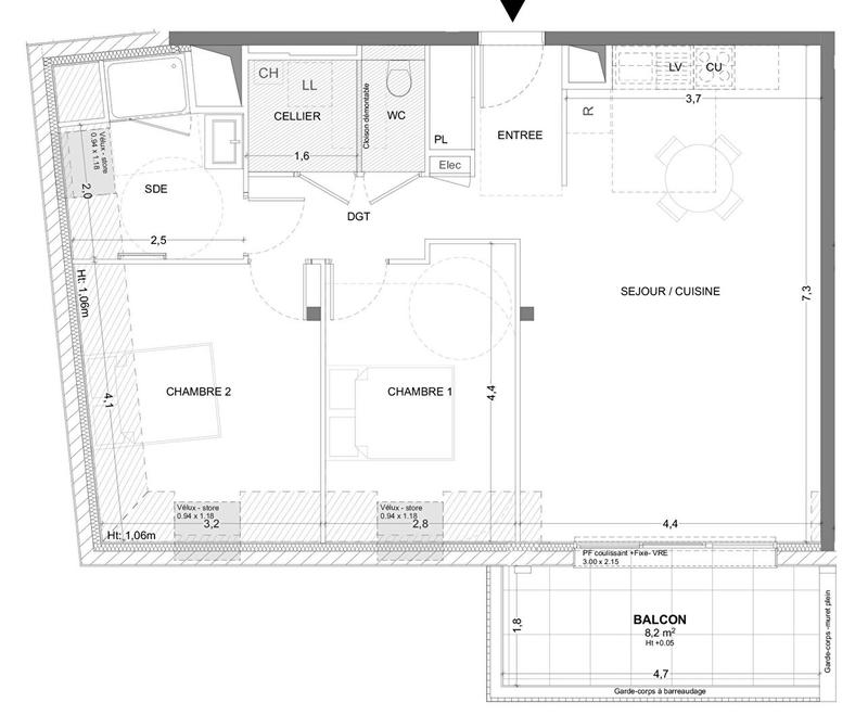Appartement - 68 m² - 3 pièces