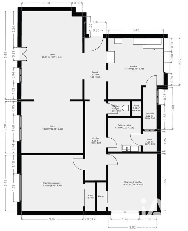 Appartement - 84 m² - 4 pièces
