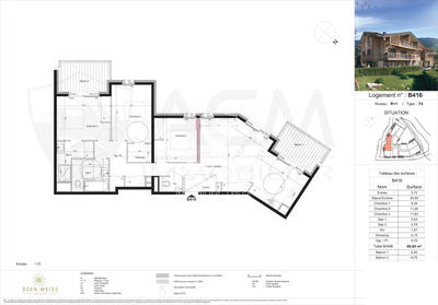 Appartement - 90 m² - 4 pièces