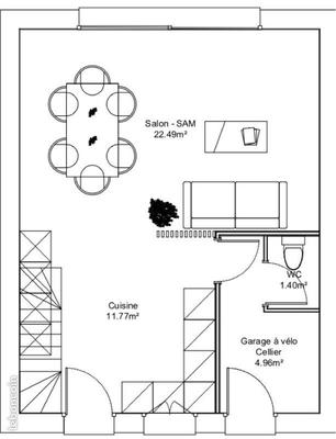 Maison - 80 m² - 4 pièces