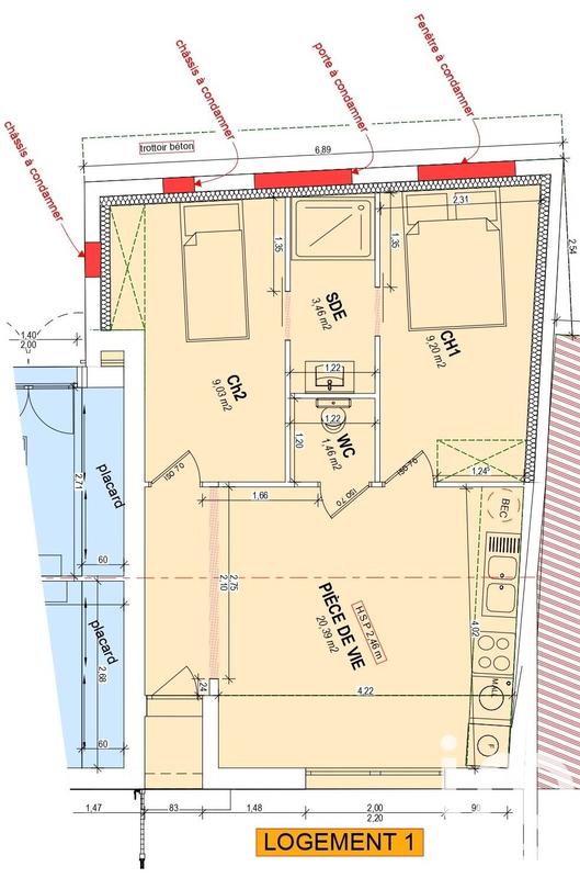 Maison - 44 m² - 3 pièces