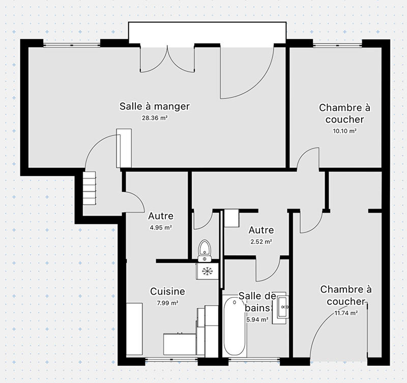 Appartement - 78 m² - 4 pièces