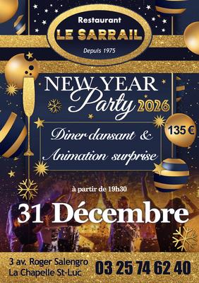 Réveillon Saint-Sylvestre 2025, dîner-festif et soirée dansante!