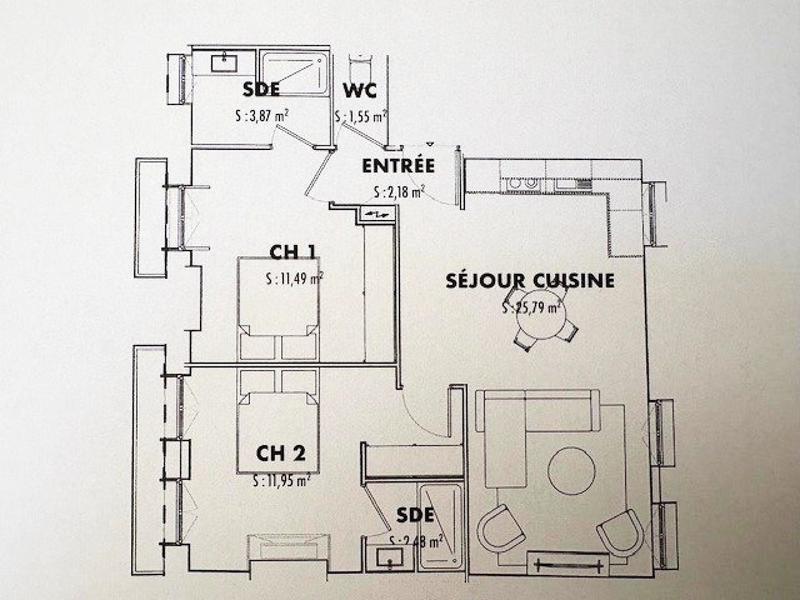 Appartement - 59 m² - 3 pièces