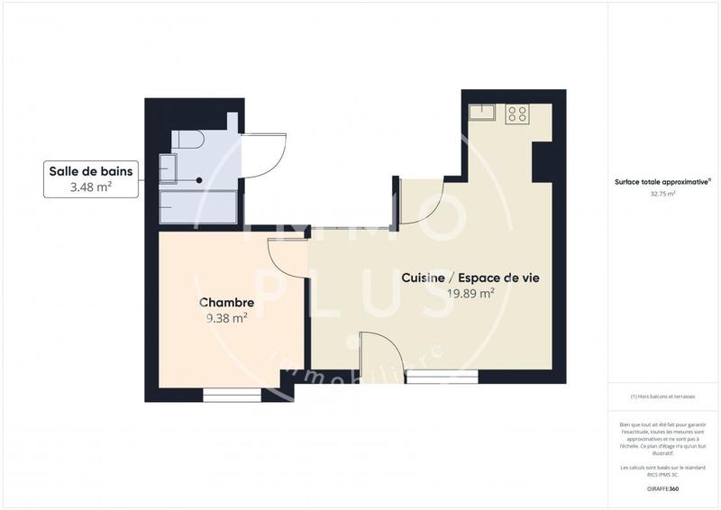 Appartement - 37 m² - 1 pièce