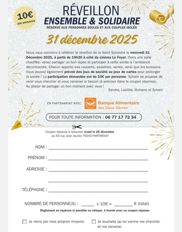 Réveillon ensemble et solidaire