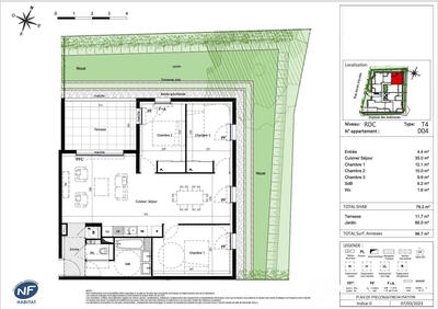 Appartement - 79 m² - 4 pièces