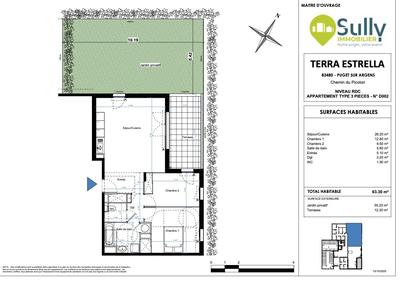 Appartement - 64 m² - 3 pièces