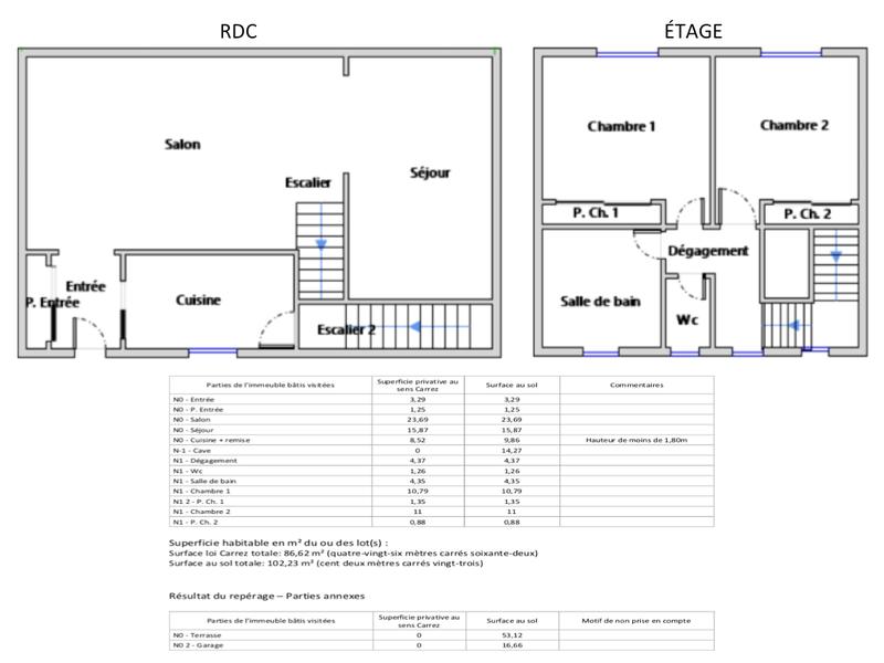 Maison - 102 m² - 3 pièces