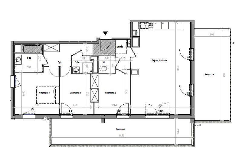 Appartement - 92 m² - 4 pièces