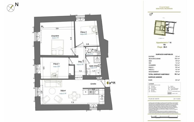Appartement - 65 m² - 4 pièces