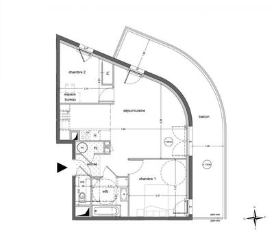Appartement - 58 m² - 3 pièces