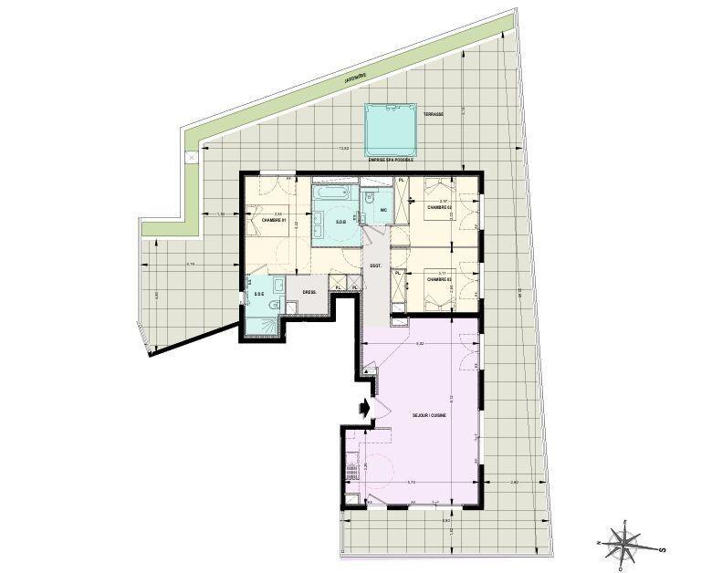 Appartement - 97 m² - 4 pièces