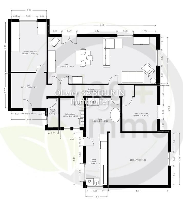 Maison jumelée - 124 m² - 4 pièces