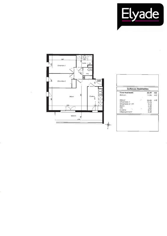 Appartement - 66 m² - 3 pièces