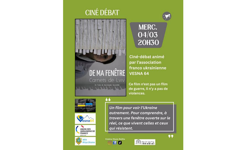 Ciné-débat : de ma fenêtre, carnets de Lviv