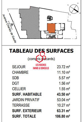 Appartement - 44 m² - 2 pièces