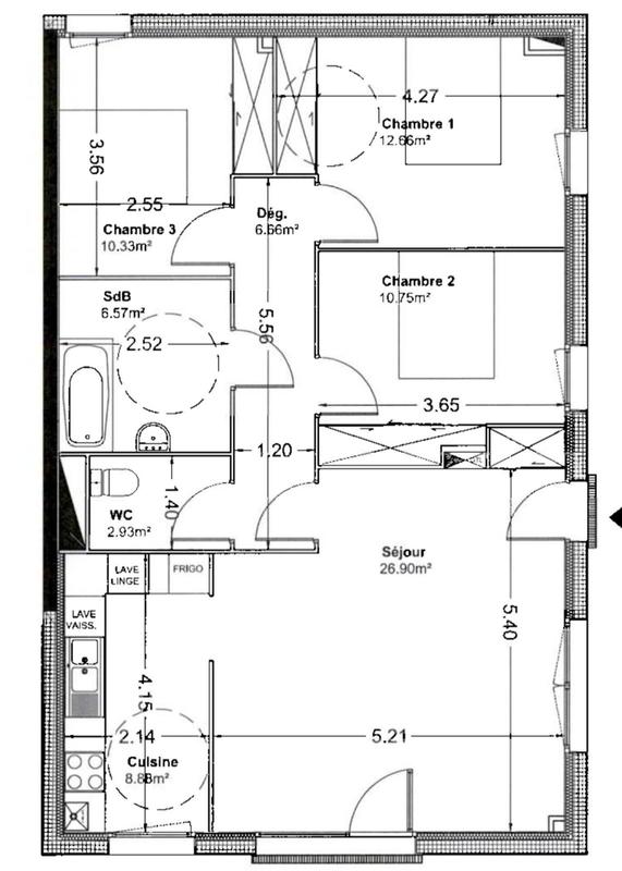Appartement - 86 m² - 4 pièces