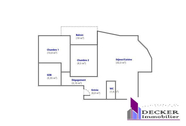 Appartement - 73 m² - 3 pièces