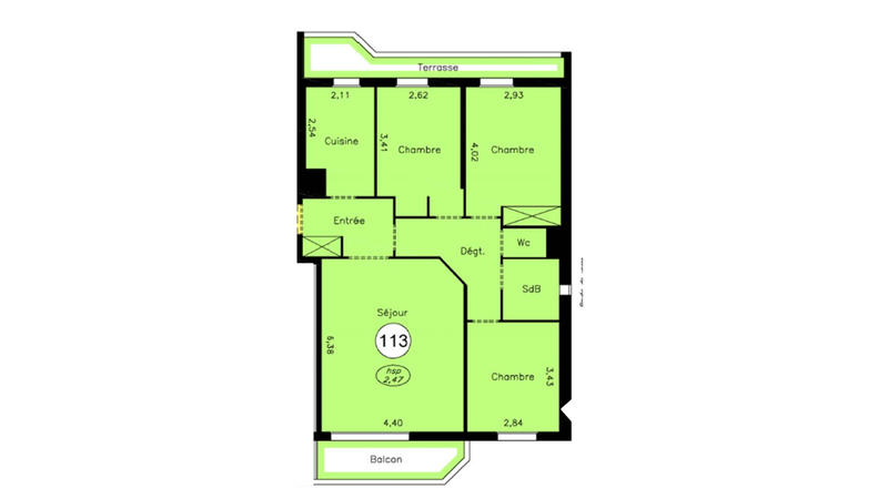 Appartement - 78 m² - 4 pièces