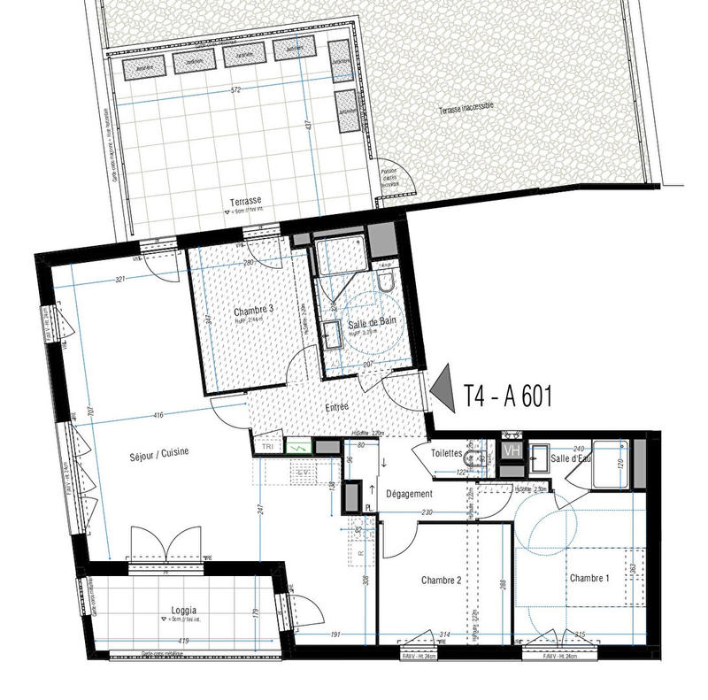 Appartement - 89 m² - 4 pièces