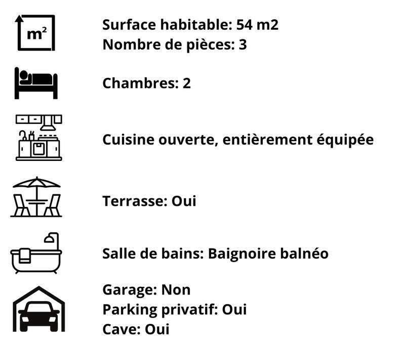 Appartement - 54 m² - 3 pièces