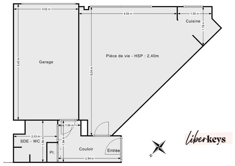 Appartement - 52 m² - 1 pièce