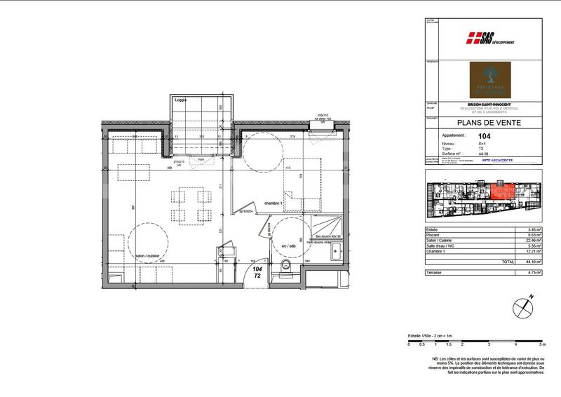 Appartement - 44 m² - 2 pièces