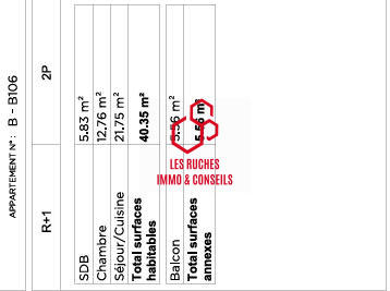 Appartement - 40 m² - 2 pièces