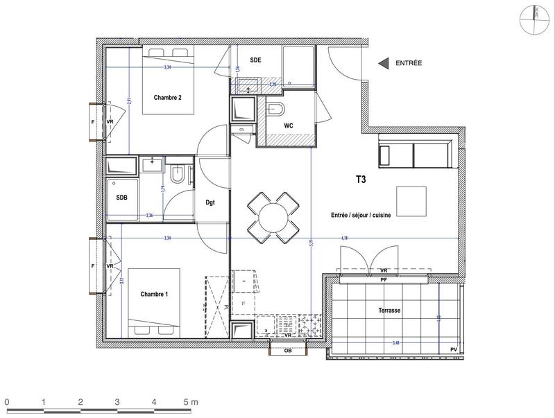 Appartement - 61 m² - 3 pièces