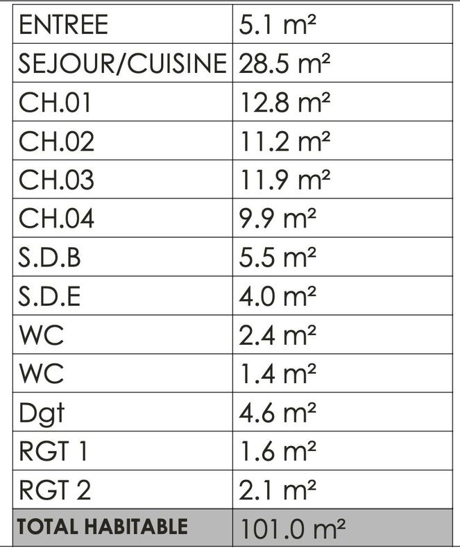 Maison contemporaine - 101 m² - 5 pièces
